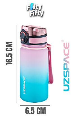 Uzspace 350 ML Pipetsiz Çift Renk Softtouch Tritan Çocuk Su Matarası -FFCOL350MLUZS