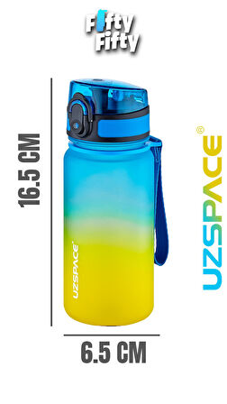 Uzspace 350 ML Pipetsiz Çift Renk Softtouch Tritan Çocuk Su Matarası -FFCOL350MLUZS