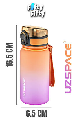 Uzspace 350 ML Pipetsiz Çift Renk Softtouch Tritan Çocuk Su Matarası -FFCOL350MLUZS
