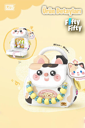 Loz Micro Block Sweet Bag Serisi Kedi Figürlü Çanta 360 Parça Oyuncak Yapım Seti FFLZ-8843