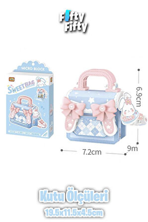 Loz Micro Block Sweet Bag Serisi Mavi Tavşan Figürlü Çanta 330 Parça Oyuncak Yapım Seti FFLZ-8845