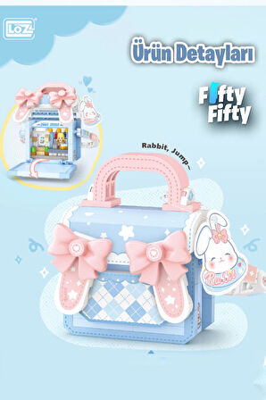 Loz Micro Block Sweet Bag Serisi Mavi Tavşan Figürlü Çanta 330 Parça Oyuncak Yapım Seti FFLZ-8845