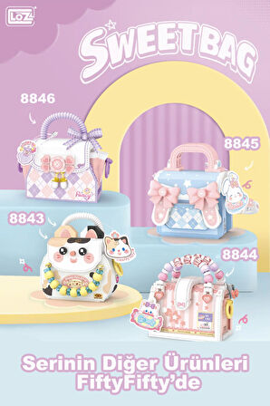 Loz Micro Block Sweet Bag Serisi Mavi Tavşan Figürlü Çanta 330 Parça Oyuncak Yapım Seti FFLZ-8845