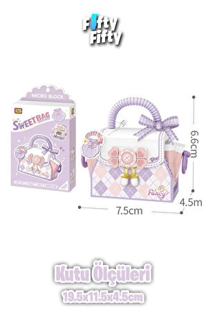 Loz Micro Block Sweet Bag Serisi  Mor Çanta 350 Parça Oyuncak Yapım Seti FFLZ-8846