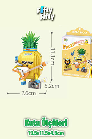 Loz Micro Block Serisi Gitarist Ananas Figürü 430 Parça Oyuncak Yapım Seti FFLZ-8847