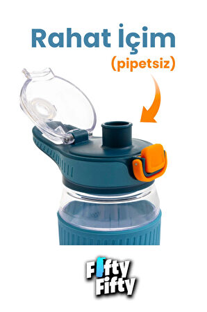 550 ML Rahat İçim (Pipetsiz) Taşıma Kulplu Çocuk Su Matarası -VGN3001ML550