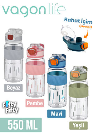 550 ML Rahat İçim (Pipetsiz) Taşıma Kulplu Çocuk Su Matarası -VGN3001ML550