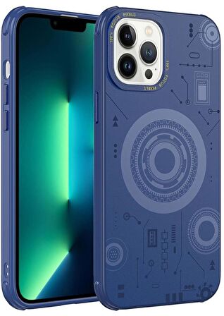 Apple iPhone 12 Pro Max Kılıf Wireless Şarj Özellikli Kenarları Antişok Desenli Hot Kapak