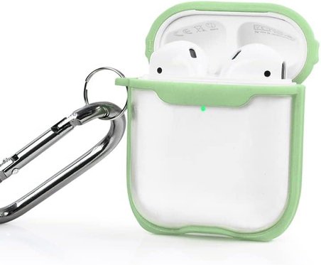 Casen Apple AirPods Kılıfı, Yeşil Çizgili, Transpara