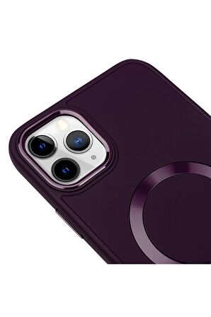 iPhone 11 Pro Magsafe Mat Kahverengi Kablosuz Şarj Kılıfı