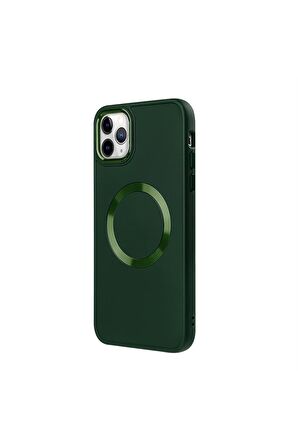 iPhone 11 Pro Magsafe Mat Kahverengi Kablosuz Şarj Kılıfı