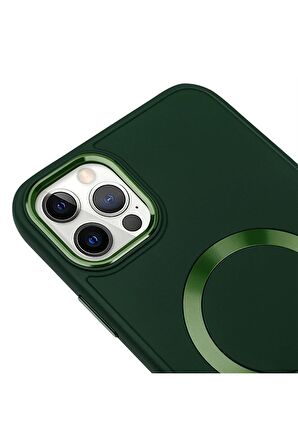 iPhone 12 Pro Magsafe Mat Pembe Kablosuz Şarj Kılıfı