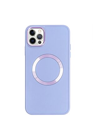 iPhone 12 Pro Magsafe Mat Pembe Kablosuz Şarj Kılıfı