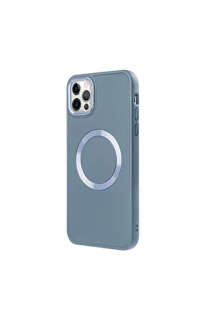 iPhone 12 Pro Max Magsafe Mat Lila Kablosuz Şarj Kılıfı