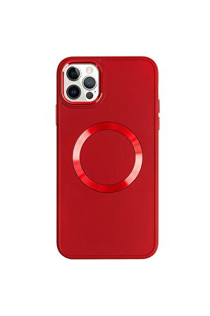 iPhone 12 Pro Max Magsafe Mat Lila Kablosuz Şarj Kılıfı