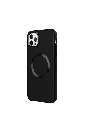 iPhone 12 Pro Max Magsafe Mat Lila Kablosuz Şarj Kılıfı