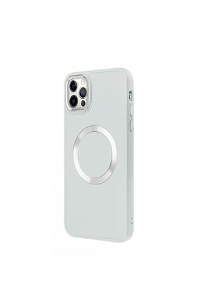 iPhone 12 Pro Max Magsafe Mat Lila Kablosuz Şarj Kılıfı