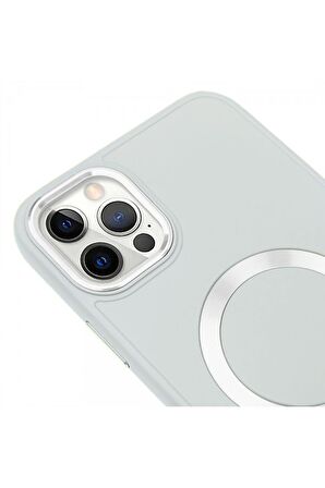 iPhone 12 Pro Max Magsafe Mat Lila Kablosuz Şarj Kılıfı