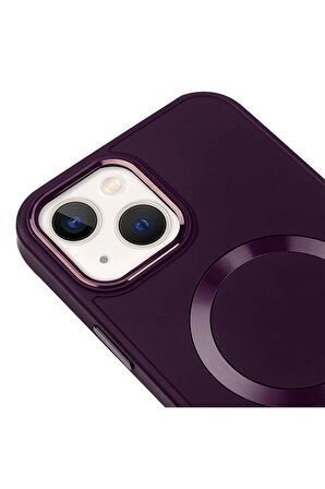 iPhone 13 Magsafe Mat Lila Kablosuz Şarj Kılıfı