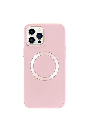 iPhone 13 Pro Magsafe Mat Pembe Kablosuz Şarj Kılıfı