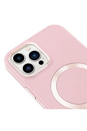 iPhone 13 Pro Magsafe Mat Pembe Kablosuz Şarj Kılıfı