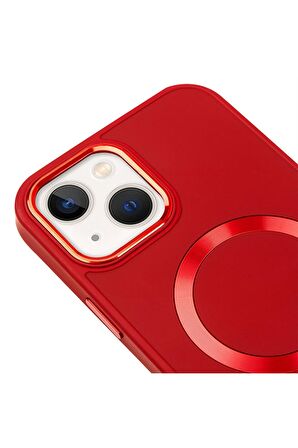 iPhone 14 Magsafe Mat Mor Kablosuz Şarj Kılıfı