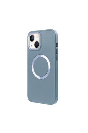 iPhone 14 Plus Magsafe Mat Kırmızı Kablosuz Şarj Kılıfı