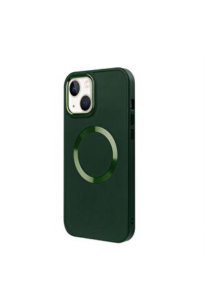 iPhone 14 Plus Magsafe Mat Kırmızı Kablosuz Şarj Kılıfı