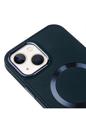 iPhone 14 Plus Magsafe Mat Kırmızı Kablosuz Şarj Kılıfı
