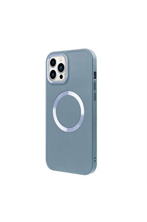 iPhone 14 Pro Max Magsafe Mat Lacivert Kablosuz Şarj Kılıfı