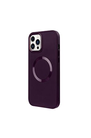 iPhone 14 Pro Max Magsafe Mat Lacivert Kablosuz Şarj Kılıfı
