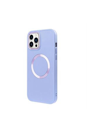 iPhone 14 Pro Max Magsafe Mat Lacivert Kablosuz Şarj Kılıfı