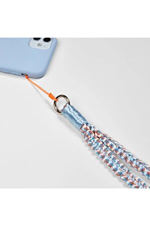 Telefon Uzun İp El Yapımı Gökkuşağı Renkli Boyun Askısı Tüm Modellere Uyumlu