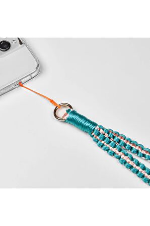 Telefon Uzun İp El Yapımı Gökkuşağı Renkli Boyun Askısı Tüm Modellere Uyumlu