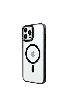 iPhone 14 Pro Max Lüks Magsafe Kablosuz Şarj Mıknatıslı Kırmızı Renkli Kılıf