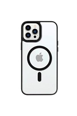 iPhone 14 Pro Lüks Magsafe Kablosuz Şarj Mıknatıslı Lila Renkli Kılıf
