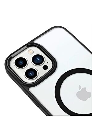 iPhone 14 Pro Lüks Magsafe Kablosuz Şarj Mıknatıslı Lila Renkli Kılıf