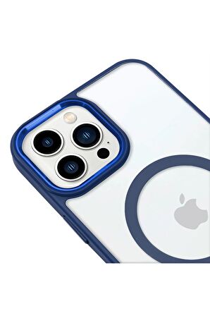 iPhone 14 Pro Lüks Magsafe Kablosuz Şarj Mıknatıslı Lila Renkli Kılıf