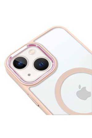 iPhone 14 Lüks Magsafe Kablosuz Şarj Mıknatıslı Yeşil Renkli Kılıf