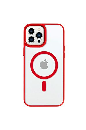iPhone 13 Pro Lüks Magsafe Kablosuz Şarj Mıknatıslı Mavi Renkli Kılıf