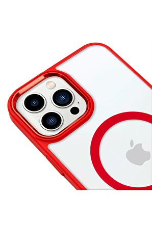 iPhone 13 Pro Lüks Magsafe Kablosuz Şarj Mıknatıslı Mavi Renkli Kılıf