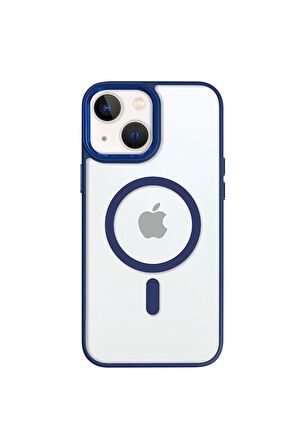 iPhone 13 Lüks Magsafe Kablosuz Şarj Mıknatıslı Siyah Renkli Kılıf