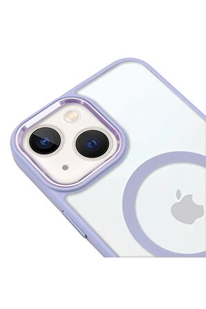 iPhone 13 Lüks Magsafe Kablosuz Şarj Mıknatıslı Siyah Renkli Kılıf