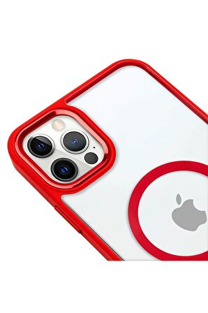 iPhone 12 Pro Lüks Magsafe Kablosuz Şarj Mıknatıslı Mavi Renkli Kılıf