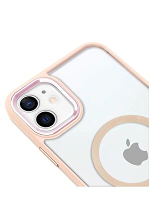 iPhone 12 Lüks Magsafe Kablosuz Şarj Mıknatıslı Lila Renkli Kılıf