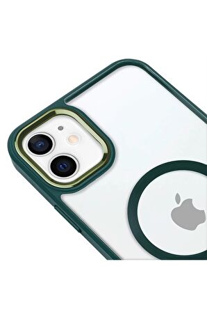 iPhone 12 Lüks Magsafe Kablosuz Şarj Mıknatıslı Lila Renkli Kılıf