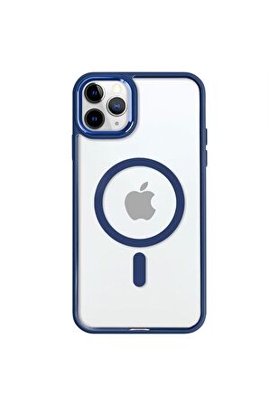 iPhone 11 Pro Max Lüks Magsafe Kablosuz Şarj Mıknatıslı Kırmızı Renkli Kılıf