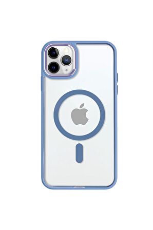 iPhone 11 Pro Max Lüks Magsafe Kablosuz Şarj Mıknatıslı Kırmızı Renkli Kılıf