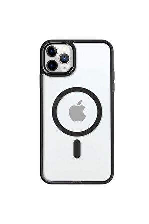 iPhone 11 Pro Lüks Magsafe Kablosuz Şarj Mıknatıslı Pembe Renkli Kılıf