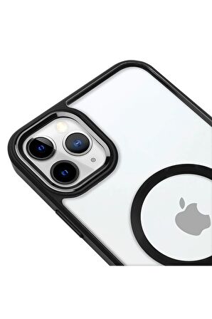 iPhone 11 Pro Lüks Magsafe Kablosuz Şarj Mıknatıslı Pembe Renkli Kılıf